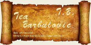 Tea Barbulović vizit kartica